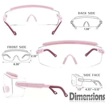 UKNOW Safety Goggles Over Glasses, Anti Fog Safety Glasses with Clear Wraparound Lens, ANSI Z87.1 Protective Eyewear