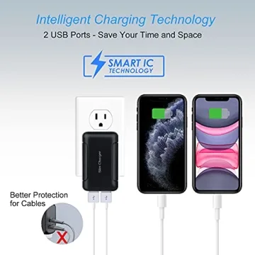 OKRAY USB Wall Charger Flat 3-Pack Fast Charging