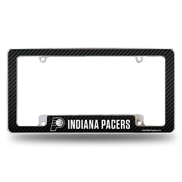 NBA Indiana Pacers Carbon Fiber Chrome License Plate Frame for Car/Truck/SUV