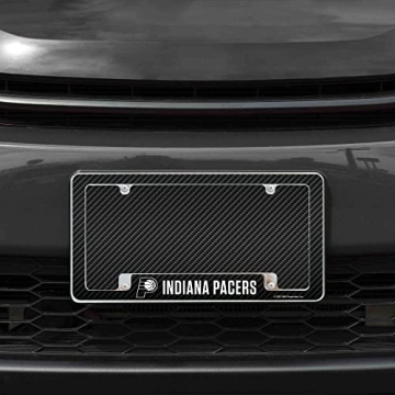 NBA Indiana Pacers Carbon Fiber Chrome License Plate Frame