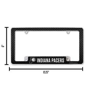 NBA Indiana Pacers Carbon Fiber Chrome License Plate Frame