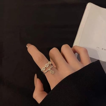 Buy JONAYUOV 18k Gold Plated Adjustable Ring for Women