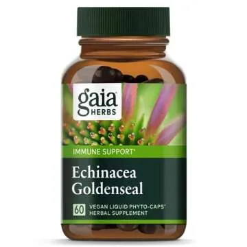 Gaia Herbs Echinacea Goldenseal Liquicaps, 60 Count - Herbal Immune Support