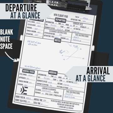 EntireFlight - Aviation Pilot Kneeboard VFR Black with Structured Notepad, Pilot Gear & Flight Bag Accessory, Airplane Grade Aluminum, Elastic Knee Strap & Pen Included for Pilots