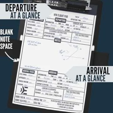 EntireFlight - Aviation Pilot Kneeboard VFR Black with Structured Notepad, Pilot Gear & Flight Bag Accessory, Airplane Grade Aluminum, Elastic Knee Strap & Pen Included for Pilots