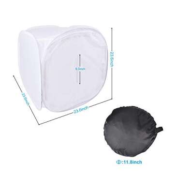 Bestshoot 24" Portable Photo Studio Shooting Tent Light Box Cube Diffusion Softbox Tent with 4 Colors Backdrops (Red Dark Blue Black White) for Table Top Indoor Outdoor Photography