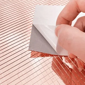 REDODEDO 2400pcs Real Glass Rose Gold Mosaic Tiles