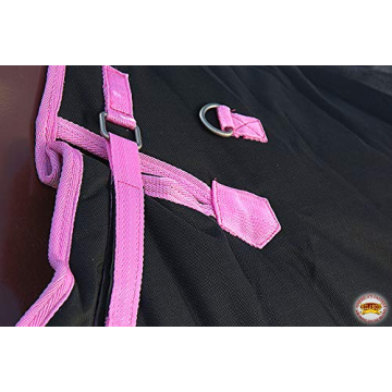 HILASON Waterproof 1200D Winter Horse Blanket with Pink Trims