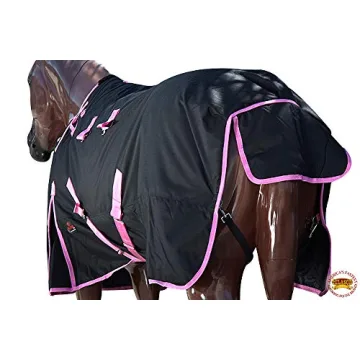 HILASON Waterproof 1200D Winter Horse Blanket with Pink Trims