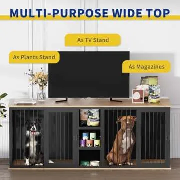 Large Sturdy Dog Crate Furniture for 2 Medium Dogs