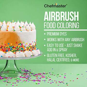 Chefmaster Air Brush Color Variety Pack, Twelve 2 oz. bottles