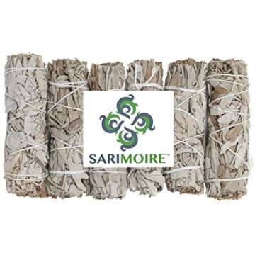 White Sage Smudge Sticks - 6-4" Sage Bundles - Perfect Sage Smudge Stick Smudging Kit Replenishment