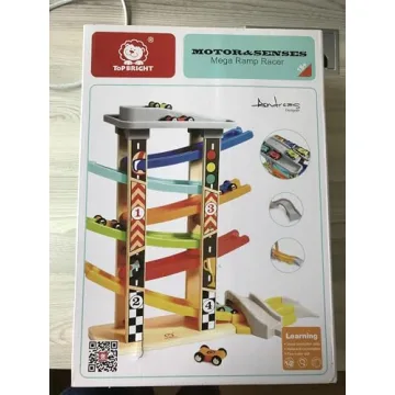 TOP BRIGHT Wooden Car Ramp for Toddlers 1 to 2 Years