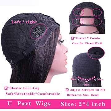 CanaryFly U Part Wig for Black Women - Brazilian Human Hair