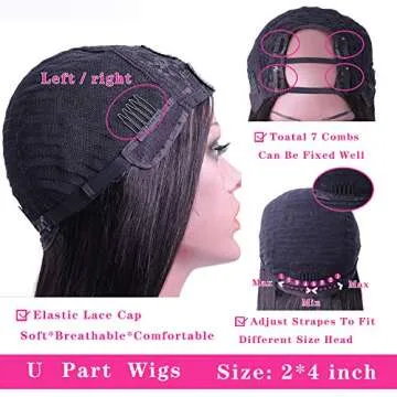 CanaryFly U Part Wig for Black Women - Brazilian Human Hair