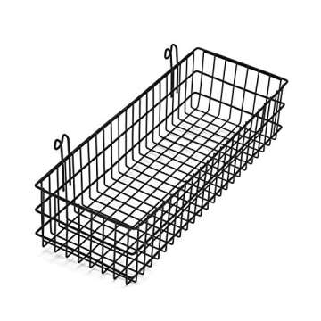 Kaforise Hanging Basket for Wire Wall Grid Panel, Multi-Function Wall Storage and Display Basket, Fl...