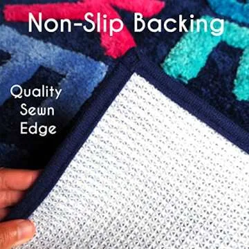 Evovee Get Naked Bath Mat Funny Cute Bathroom Rugs Blue Rainbow Multicolor Colorful Get Naked Rug Shower Bathroom Decor Fun Bath Mat Non-Slip Washable