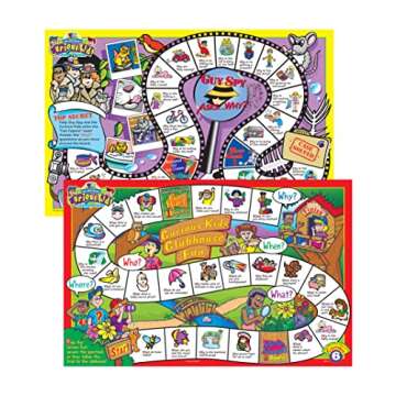 Super Duper Publications | Ask and Answer Curious Kids Questions Laminated Games | Who, What, Where, When, and Why Questions | Educational Learning for Children