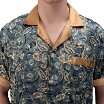 ZUEVI Men's Silk Satin Pajamas Set - Luxury Loungewear