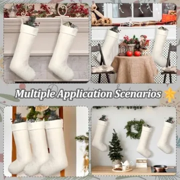 Outus Velvet Christmas Stockings 19 Inch Set of 3