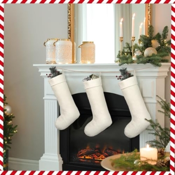 Outus Velvet Christmas Stockings 19 Inch Set of 3
