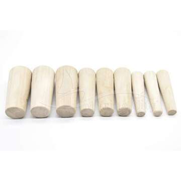 MARINE CITY Boat Emergency Soft Conical Thru-Hull Wood Plugs Kit - Durable, Easy-to-Use Drain Stoppe...
