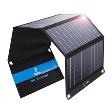 BigBlue 28W Solar Charger with 3 USB Ports for Camping
