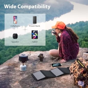 BigBlue 28W Solar Charger with 3 USB Ports for Camping