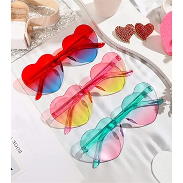 Heart Shaped Neon Sunglasses for Parties - 12 Pack