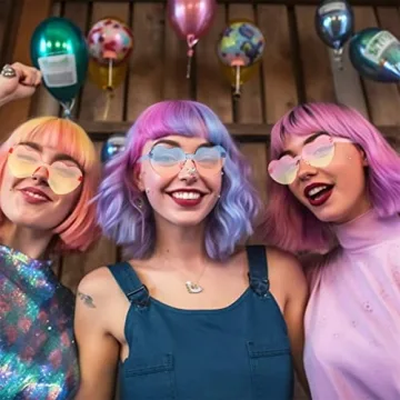 Heart Shaped Neon Sunglasses for Parties - 12 Pack