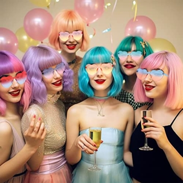 Heart Shaped Neon Sunglasses for Parties - 12 Pack