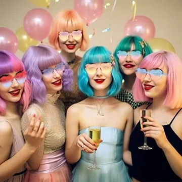 Heart Shaped Neon Sunglasses for Parties - 12 Pack