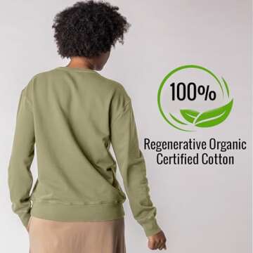 Maggie's Organics 100% Regenerative Cotton Classic Crew Sweatshirt - Crewneck Sweatshirts for Women and Men