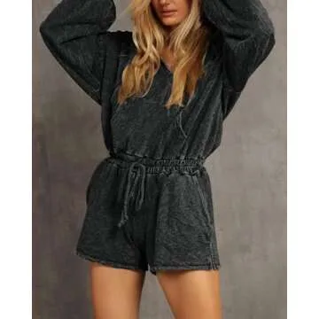 Kedera Women's Long Sleeve Shorts Jumpsuit Stylish Comfort