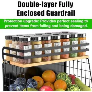 2 Pack Magnetic Spice Storage Rack Organizer for Refrigerator, Magnetic Shelf for Fridge with Wood Lid, Organizer for Kitchen & Laundry, Potato and Onion Storage Bins, Large Container, Strong Magnets