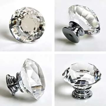 FENSING Elegant Crystal Clear Dresser Knobs Set of 12