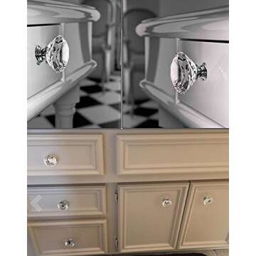 FENSING Elegant Crystal Clear Dresser Knobs Set of 12