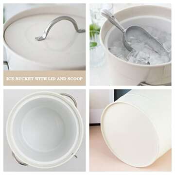 HFWYJF 4.2 Quart/4 Liter Double Wall Ice Bucket,Ice Bucket for Cocktail Bar,Ice Buckets for Parties,...