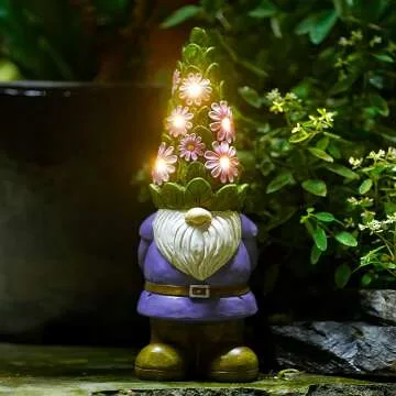 Nacome Solar Gnome Statue - Unique Garden Decor