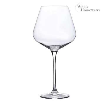 WHOLE HOUSEWARES | Wine Glasses Set of 4 | Hand Blown Italian Style Crystal Clear Glass with Stem | ...