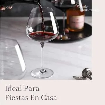 WHOLE HOUSEWARES | Wine Glasses Set of 4 | Hand Blown Italian Style Crystal Clear Glass with Stem | Red Wine Glasses Lead-Free Premium glasses as gift sets (25 oz)