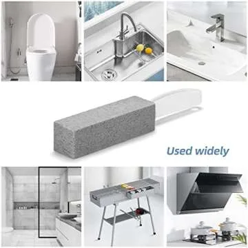 Omszte 2Pack Pumice Stone Toilet Bowl Cleaning with Handle, Scouring Stick Powerfully Cleans Away Limescale Stain, Hard Water Rings, Calcium Buildup, Suitable for Tiles, BBQ Grill, Bath tubs