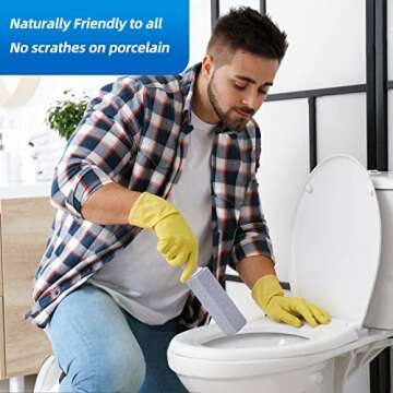 Omszte 2Pack Pumice Stone Toilet Bowl Cleaning with Handle, Scouring Stick Powerfully Cleans Away Limescale Stain, Hard Water Rings, Calcium Buildup, Suitable for Tiles, BBQ Grill, Bath tubs
