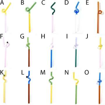 REBABA Reusable Glass Straws - Eco-Friendly Creative Twists for Beverages