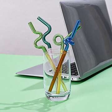 Creative Twist Glass Straws - BPA Free & Reusable