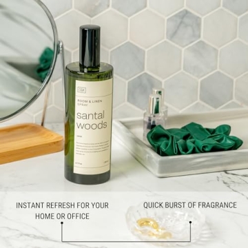 Craft & Kin Santal Woods Room Spray for Bedding, 6.76 oz, Pillow Spray, Long-Lasting Room Freshener, Soothing Aroma Mist for Home & Washroom