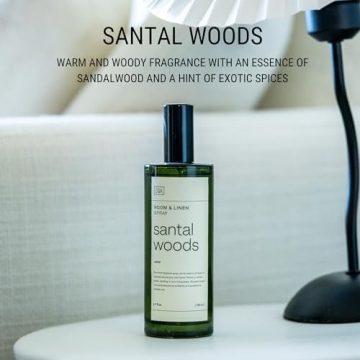 Craft & Kin Santal Woods Room Spray for Bedding, 6.76 oz, Pillow Spray, Long-Lasting Room Freshener, Soothing Aroma Mist for Home & Washroom