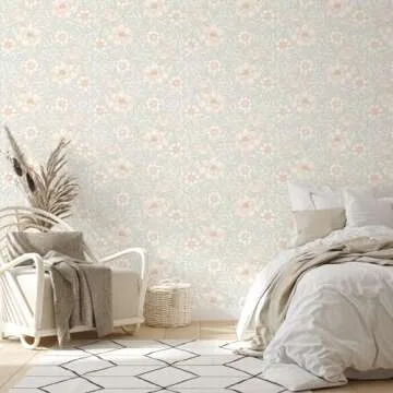 Elegant Simon&Siff Peel and Stick Floral Wallpaper