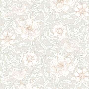 Simon&Siff 17.3"X118" Floral Wallpaper Peel and Stick Vintage Wallpaper Removable Self Adhesive White Wallpaper Renter Friendly for Bedroom Bathroom Drawer Cabinets Decor