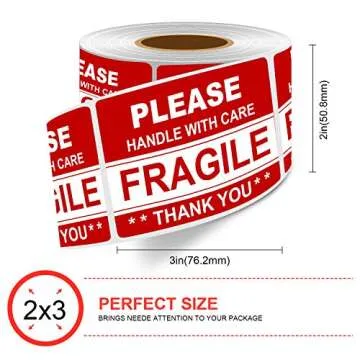 Batrical 1000 Fragile Shipping Labels - Easy Peeling